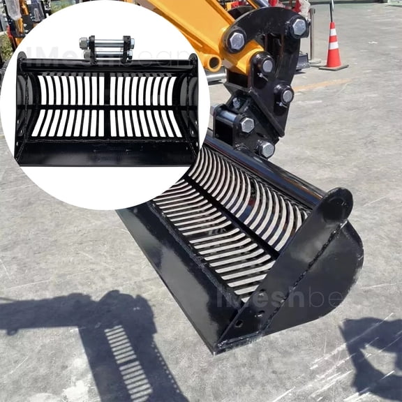iMeshbean 600mm Skeleton Bucket Attachment For Mini Excavators Digger 1" Mounting Hole US