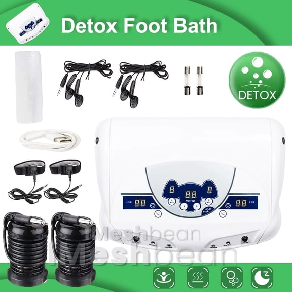 iMeshbean 60W 110V Dual-user Ionic Detox Machine Foot Bath Spa Tool LCD w/ MP3 Music Cleanse Salon