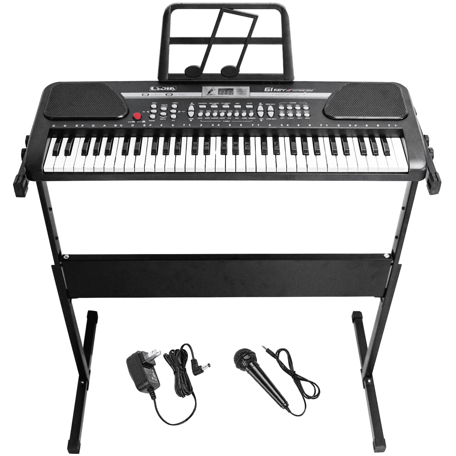 iMeshbean 61 Key Keyboard Piano w/built-in Speaker & Mic Electronic Digital Piano w/Stand for Beginners