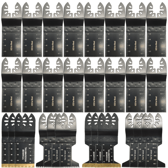 iMeshbean 28pcs Titanium Oscillating Saw Blades Kit, Oscillating Multitool Blades for Metal