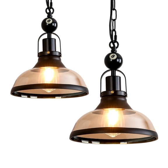 iMeshbean 65" Pool Table Lighting Fixtures Ceiling Lamp for Game Room Beer Party , Real Billiard Ball Design Billiard Pendant Lamp, 2pcs
