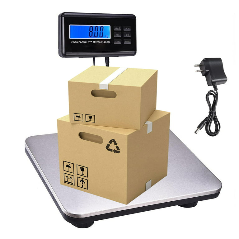 PCR-3115 300 Kg Electronic Floor Scale Heavy Duty 660 Lb x 0.1 Lb Postal  Scale LCD Digital Platform Weight Scale Balance Measuring Tool,Scale