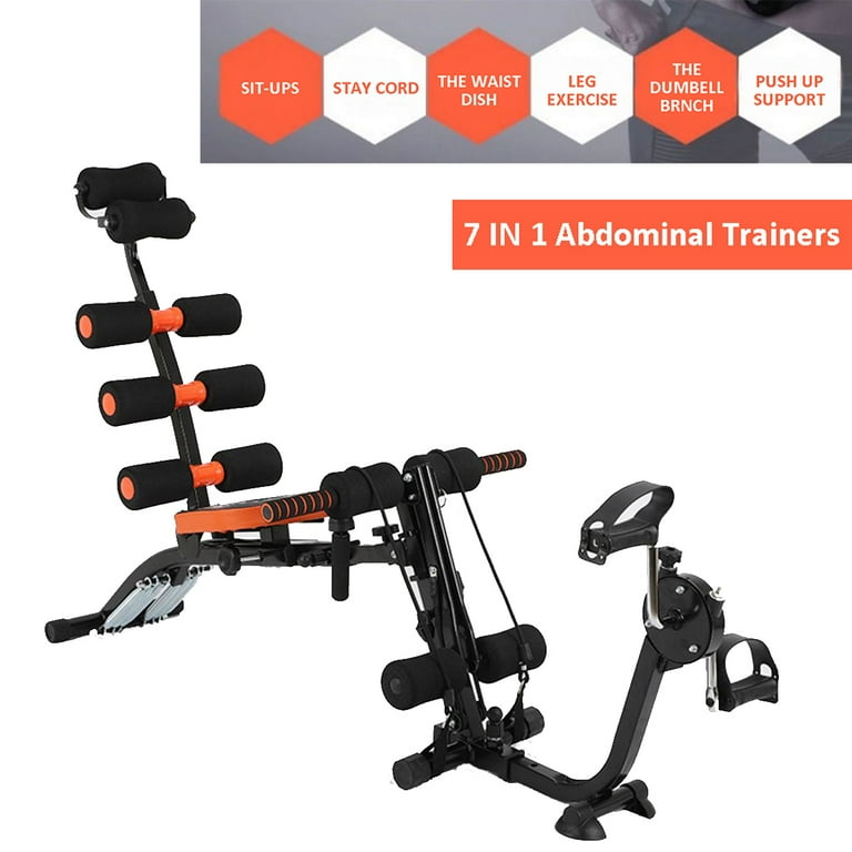 iMeshbean 7 IN 1 Ab Abdominal Trainers Sit up Bench Pedal Exerciser Fitness Machine With Stepper