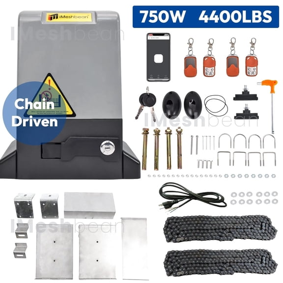 iMeshbean 750W 4400lbs Electric Automatic Sliding Gate Opener Motor APP Control 4 Remotes
