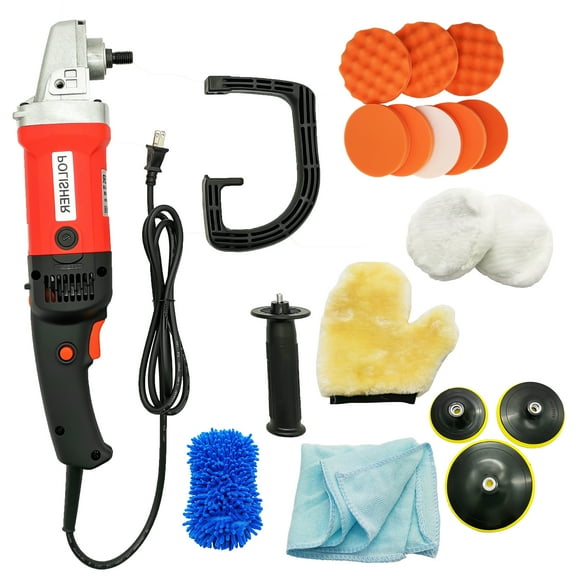 iMeshbean 8-Speed Variable Speed Polisher Rotary Orbital Soft Start Constant Power and Speed for Car Polishing Buffing Waxing Sanding Sealing Glaze 5&6&7-Inch 1400W 12.7Amp