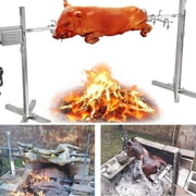 iMeshbean 90lbs Rotisserie Grill Kit, Electric Pig Spit Rotisserie Grill with 45W Motor,Stainless Steel Spit Roaster Stand for Roasting Pig Lamb Turkey Chicken & Whole Animals,Height Adjustable