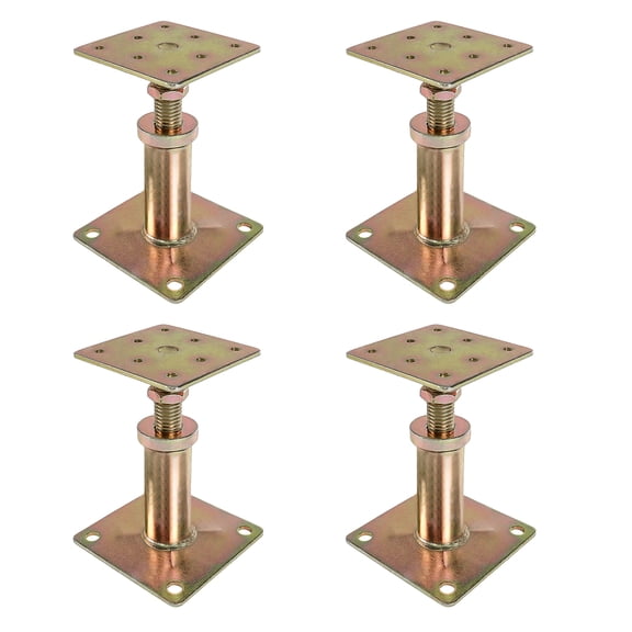 iMeshbean Adjustable 4-1/3" to 7" House Floor Jacks Mini Screw Post Pole for Leveling, Galvanized, 4 Pack