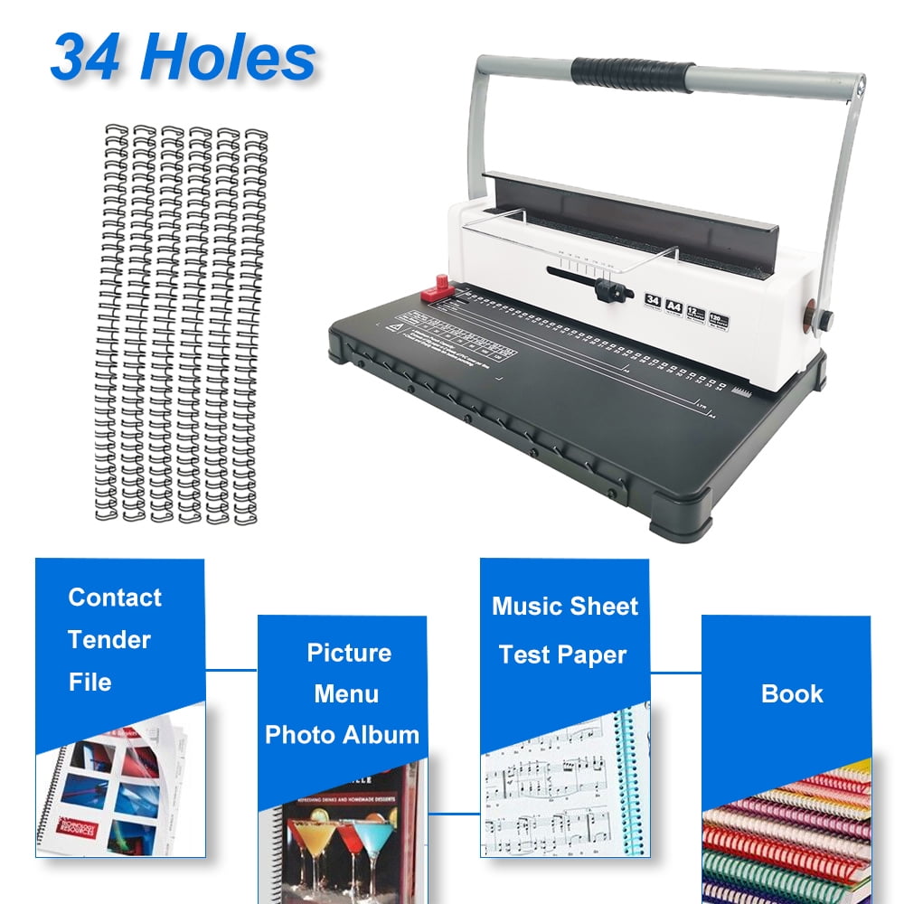 iMeshbean Binding Machine,34 Hole Wire Binder Machine,120 Sheets