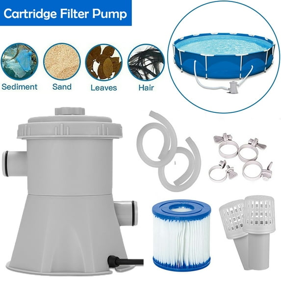 iMeshbean Cartridge Filter Pump for Above Ground Pools, Water Cleaner Electric Swimming Pool Filter Pump for Above Ground Pools Cleaning Tool Water Pump Filter Kit