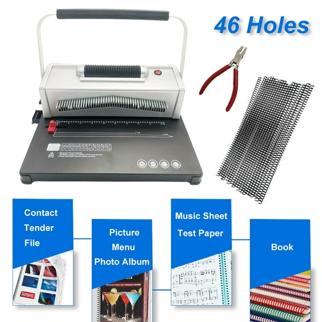 iMeshbean Coil Spiral Binding Machine,46 Holes Spiral Coil Book Puncher