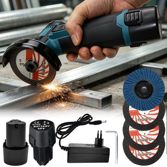 iMeshbean Cordless Brushless Angle Grinder 19500RPM 12V Mini Handheld Polish Grinding Tool