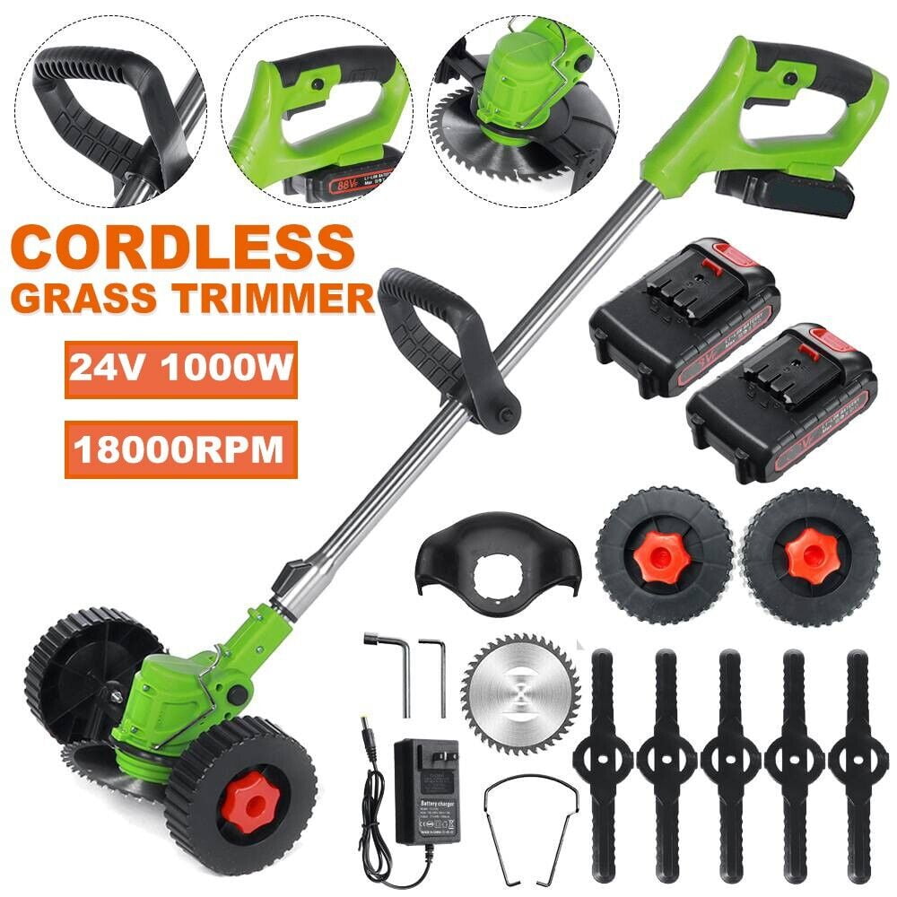 Deco Home Cordless Rechargeable Lawn Care Bundle, 40V 16 Lawn Mower and 20V Leaf Blower