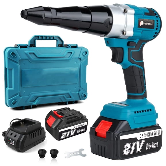 iMeshbean Cordless Ergonomic Electric Rivet Tool Rivnut Gun NutSert+2 Battery&Charger Kit