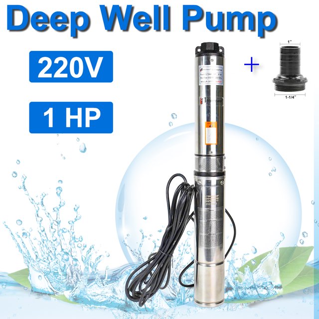 iMeshbean Deep Submersible Well Pump 1 HP Submersible Well Pump 220V 33GPM Water Pump 207ft Head