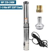 iMeshbean 1 HP Deep Well Submersible Pump, 4" , 220V, 33 GPM, 207 ft ,Stainless Steel US