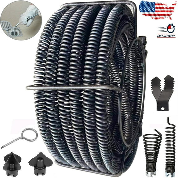iMeshbean, 7/8" Hollow Core Cable, Black Manual Drain Snake Easy to Install