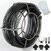 iMeshbean Drain Cleaning Cable 60 Feet x 5/8 Inch Hollow Core Cable Sewer Cable Drain Auger Cable Cleaner Snake Clog Pipe Drain Cleaning Cable Sewer Drain Auger Snake Pipe