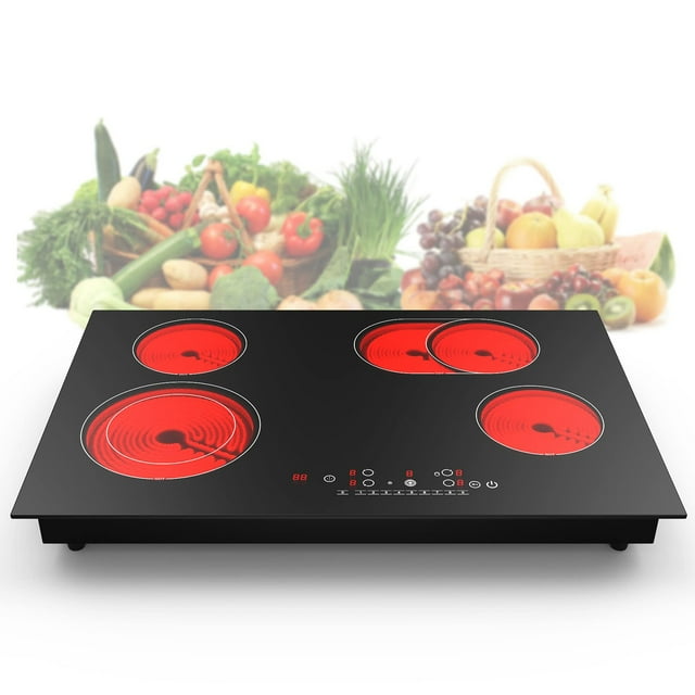 iMeshbean 30 inch Electric Cooktop, Builtin Stove Top with LED Screen, 9 Levels, Timer & Safety