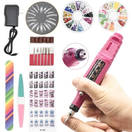 iMeshbean Electric Gel Nail Kit Nail Drill File Acrylic Gel Nail Remove Tool Nail Polishing Machine Pink