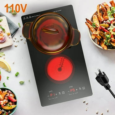 iMeshbean Electric Induction Cooktop 12 inch, Electric Stove Burner,Built-in and Countertop Electric Stove Top,LED Touch Screen,9 Heating Level,Timer & Kid Safety Lock,110V,2000W(Plug in)