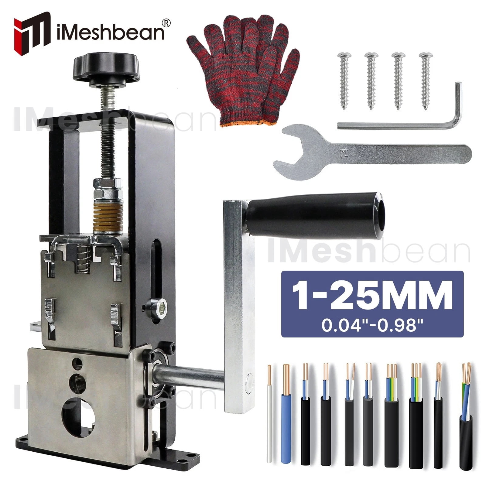 iMeshbean Electric & Manual Wire Stripping Machine Cable Cutter Copper Peeling Stripper US