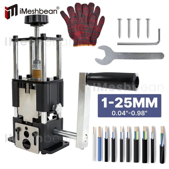 iMeshbean Electric & Manual Wire Stripping Machine Hand Crank Cable Cutter Copper Peeling Stripper