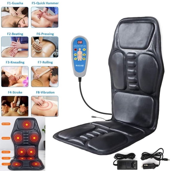 iMeshbean Full Body Heated Massager Cushion with 9 Vibrating Motors and 5 Massage Zones,Massage Mat for Relieving Shoulder Neck Back Waist Hip Pain