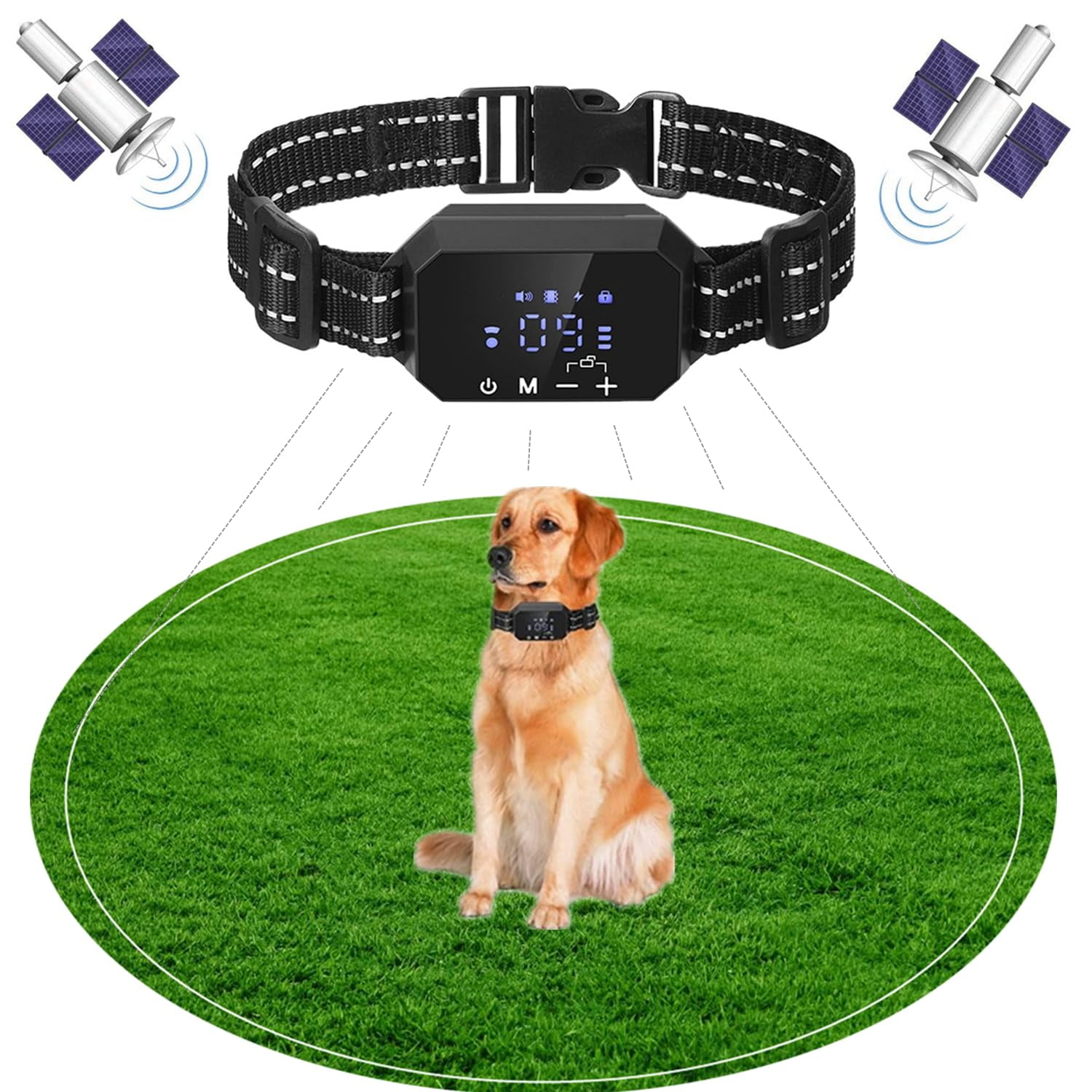 Gps boundary top dog collar
