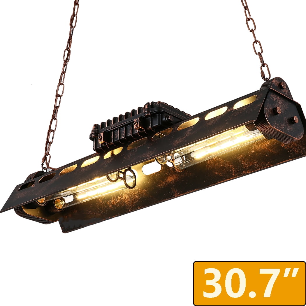 iMeshbean Industrial Steampunk Chandelier Pool Table Ceiling Light Fixture Wrought Iron Pendant Lamp for Bar Kitchen Island Dinging Room