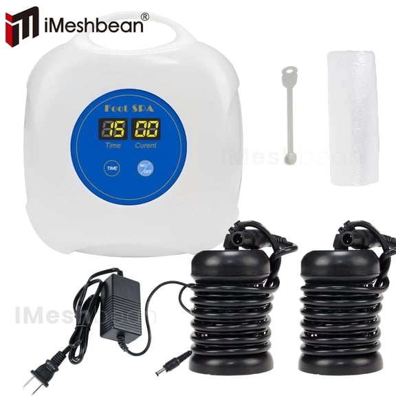 iMeshbean LCD Display Ionic Detox Foot Bath Machine Kit w/2 Arrays 20 Liners Timer Function