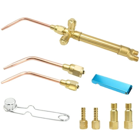 iMeshbean Light Duty Welding Brazing Torch Kit with Check Valves, 3 Welding Tips, HVAC Compatible Handle, 3/8-24 Type A Hose Fittings