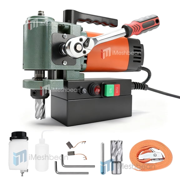 iMeshbean Low Profile Magnetic Drill Press, 1380W 2248 lbf Portable Mag Drill Press, 1.4" Boring Diameter, 650RPM Magnetic Drilling Machine