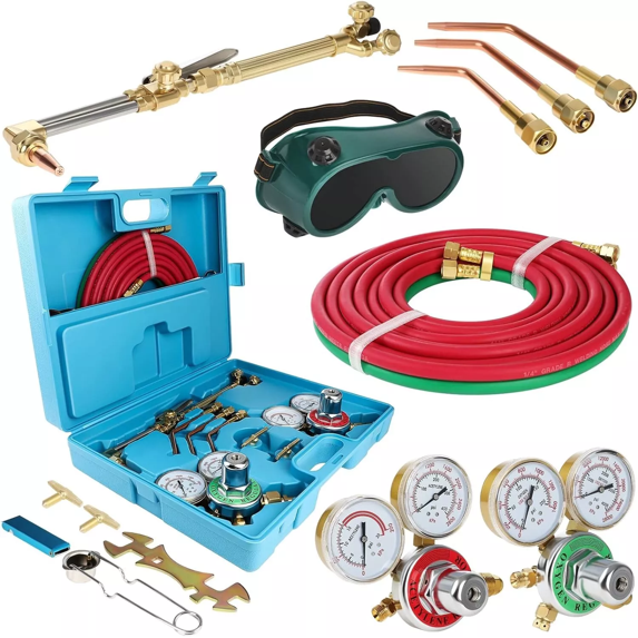 iMeshbean Oxygen Acetylene Gas Cutting Torch Regulator Welding Kit w/25 ...