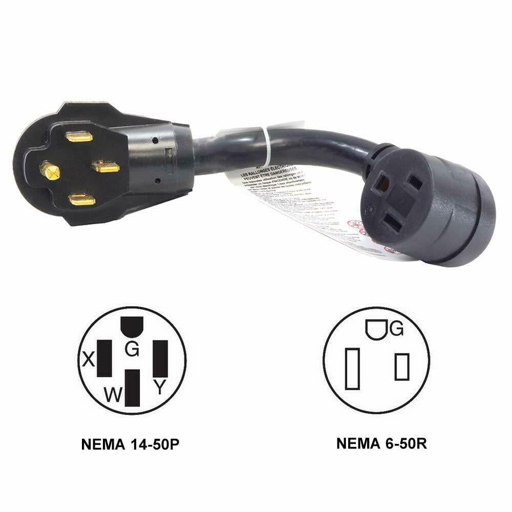 iMeshbean P1450650 Welder Adapter Generator/RV 14-50 Plug to NEMA 6-50R 50A 250V Connector