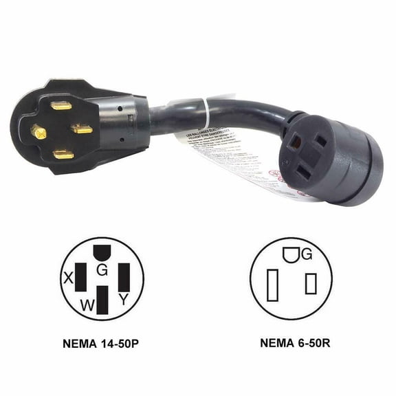 iMeshbean P1450650 Welder Adapter Generator/RV 14-50 Plug to NEMA 6-50R 50A 250V Connector