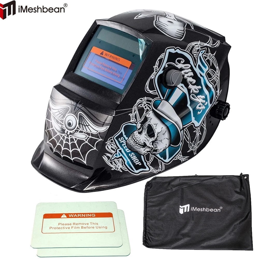 iMeshbean Solar Auto Darkening Welding Helmet Arc Tig Mig Mask Grinding Hood Mask with Bag