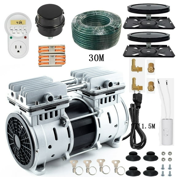 iMeshbean Pond Aerator Lake Aeration System 3/4Hp 100' Weighted Tubing 2 Diffuser & Timer