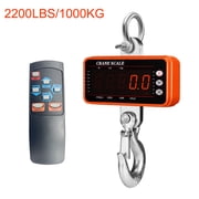 iMeshbean Portable Digital Crane Scale,High Precision 1000KG 2000LBS 1T Heavy Duty Industrial Digital Smart Hanging Scales Weighing Hook LED Display with Remote for Fishing Cattle Bow Caps Luggage