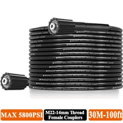 iMeshbean 100FT 5800PSI Replacement High Pressure Power Washer Hose M22 Thread Connect
