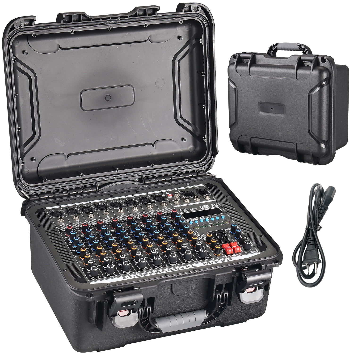 iMeshbean Professional 8 Channel Mixer With Power Amplifier with USB Drive for PC Recording 48V Phantom Power Stereo DJ Studio Streaming 110-220V