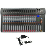 iMeshbean Professional Audio Mixer Sound Board Console, 16 Channel Studio Audio Mixer, USB Live Studio Audio Mixing Power Mixing Amplifier Studio Audio DJ KTV Mixing Console USB Slot