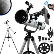 iMeshbean Reflector Telescope, 76mm Aperture 700mm Focal Length Astronomical Reflector Telescopes 35X-350X for Adults and Kids-with 3 Eyepieces, 2X Barlow Lens,1.5X Erect Mirror, Moon Filter
