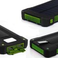 thumbnail image 1 of iMeshbean Solar Charger, 10000mAh Solar Power Bank with Dual USB, External Backup Battery Pack Solar Panel Cellphone Charger(Green), 1 of 3