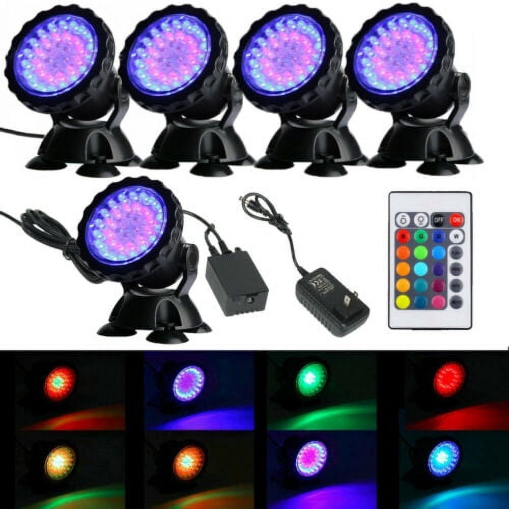 iMeshbean Submersible 36 LED RGB Pond Spot Lights Underwater Pool ...