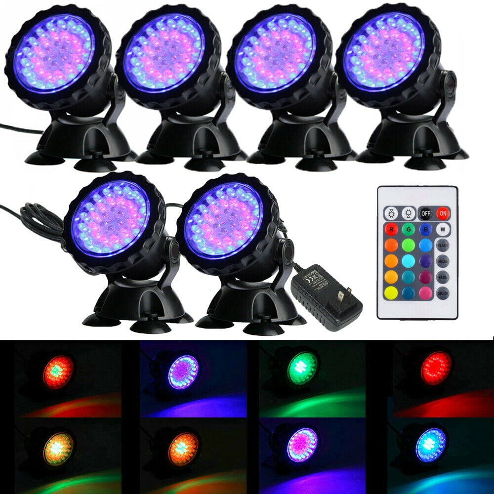 iMeshbean Submersible 36 LED RGB Pond Spot Lights Underwater Pool ...
