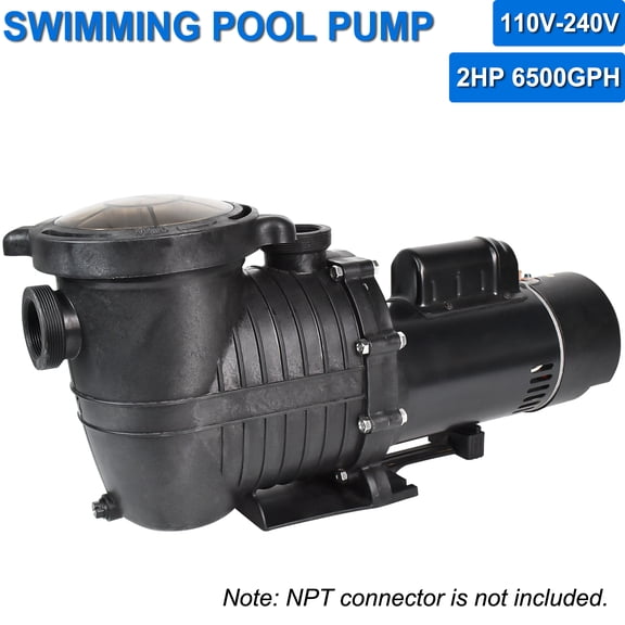 iMeshbean Swimming Pool Pump Above Ground, 2HP Motor, 110V-230V, Single Speed Pump For Above Ground Swimming Pool and Inground Pools, 6500GPH, Head Max 78FT, w/ Strainer Basket
