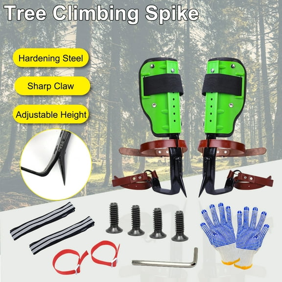iMeshbean Tree Climbing Spike Set, Pole Climbing, Hardening Steel Adjustable Pole Climbing Spurs Arborist Equipment for Climbers, Logging, Hunting Observation, Fruit Picking