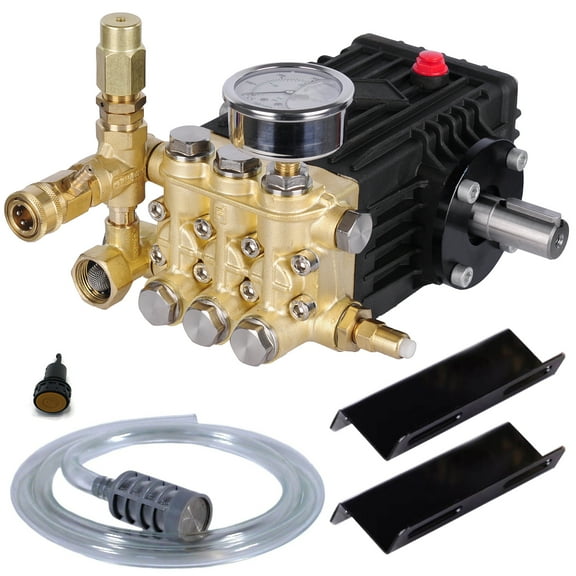iMeshbean Triplex Pressure Washer Pump 3600 PSI 4.0 GPM 10 HP Replacement Triplex Pump For Horizontal Engines with 1"/24mm Solid Shaft