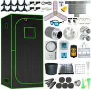 iMeshbean Upgraded 32"x32"x63" Complete Grow Tent Kit With Grow Light Grow Tent System, Full Spectrum LED Grow Light Grow Tent Fan, With Hook, Flange, Timer, Carbon Filter, Thermostat