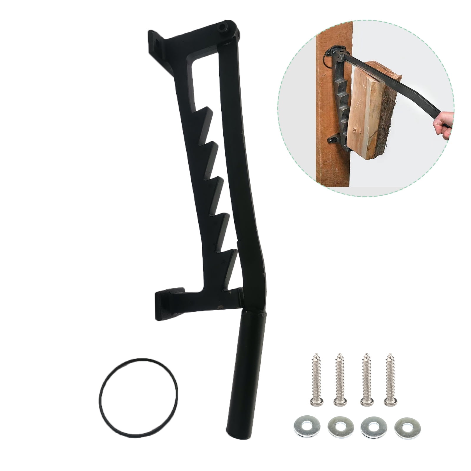 iMeshbean Wall Mount Steel Firewood Splitter, Kindling Wood Cracker Cutting Tool for Home